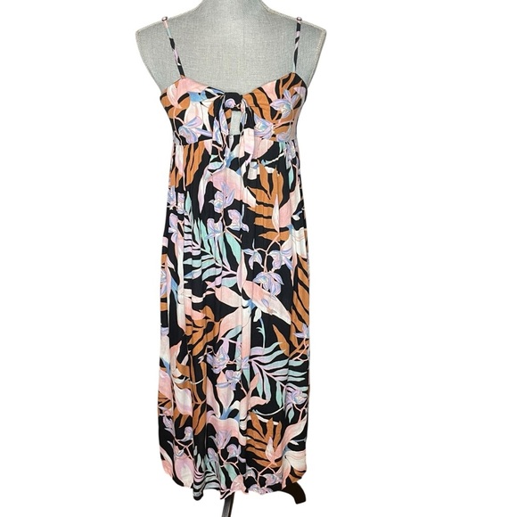 Billabong Twist It Knot Front MIDI Dress Tropical Hawaii XS - Picture 2 of 12